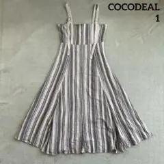 COCODEAL ベルトショルダーストライプ リネン混ワンピース