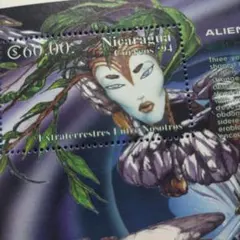 3838 外国切手 ニカラグア 1994年 エイリアン UMA 宇宙人 シート