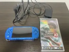 PSP-3000 青色 本体 ACアダプター付き　カセット付き