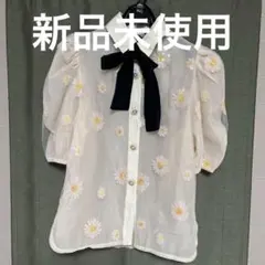 sister Jane 花柄刺繍 シースルーブラウス ボウタイ付き