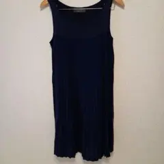 BODYDRESSINGDeluxe ネイビー プリーツ ノースリーブワンピース