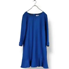 ナチュラルビューティーベーシック（M）長袖 ひざ丈ワンピース ロールアップ袖