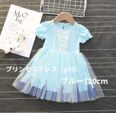 本格的なプリンセスドレス チュールが豪華なワンピース♥ブルー120cm♥