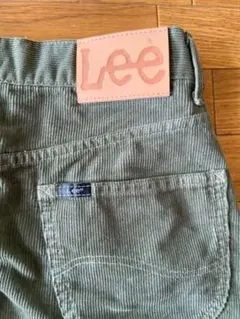 【美品】Lee 膝丈カート　グリーン　コーデューロイ
