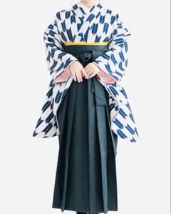 【卒業式】小学生 女の子 袴4点セット 矢絣 レトロモダン 140〜150