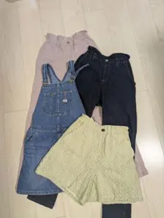 女の子ボトムス4点まとめ150 160 Lee デニムジャンバースカートなど