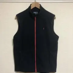 美品　ポロバイラルフローレン　ワンポイント刺繍　フリースベスト　メンズXLサイズ