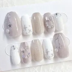 【現品】 クリスマス × マグネット ネイルチップショートバレリーナ No.21