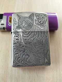 Zippo スターリング アーマー 全面 アラベスク 梟 彫刻 - メルカリ