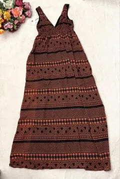 SLY オレンジ幾何学模様キャミワンピース サイズ2