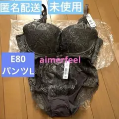 未使用 エメフィール脇高ブラ E80 +パンツLセット　ブラウン