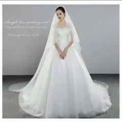 結婚式 ロングベール シンプル