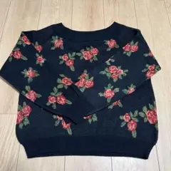 バラ模様　レディースニットM