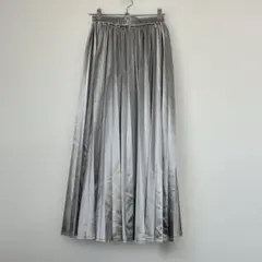 シルバープリーツ　ロングスカート　　 M
