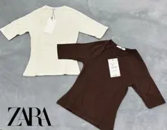 ZARA 五分袖 Tシャツ 2色セット Sサイズ