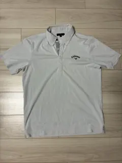 Callaway ホワイト ドット柄 ポロシャツ