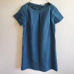 ✨BEAMSHEART✨半袖ワンピース ひざ丈ワンピース ネイビー 綿100%