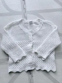 GAP baby カーディガン　鍵網ニット ホワイト　12-18M 80 女の子