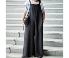 【CIAOPANIC TYPY】微光沢リネンキャミサロペット M