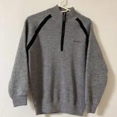ARROW TEAM グレー ニットセーター ジップアップ
