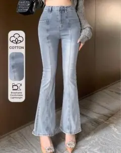 【新品未使用】shein ハイウェストフレアデニムのサムネイル