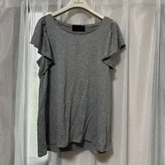 【未使用】ivory court フリルスリーブ 半袖Tシャツ グレーのサムネイル