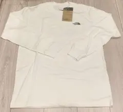 未使用　ノースフェイス バックスクエアロゴ 長袖Tシャツ S白 ロンT