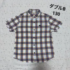 ミキハウス ダブルB 半袖シャツ ☆ 130 チェック