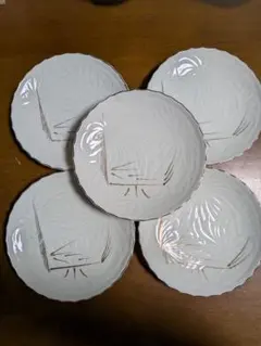 白磁 皿 5枚セット 金彩 和食器 竹模様