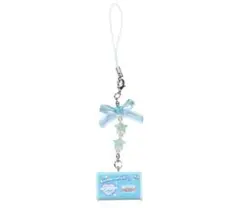 サンリオ　シナモロール　キーホルダー　ストラップ　デニムペンポーチ風　ストラップ