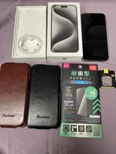 充電回数5回超美品iPhone 15 Pro Max ケース フィルムセット