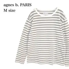アニエスベー/Tシャツ/ボーダー柄/長袖/クルーネック/日本製/グレー×ホワイトのサムネイル