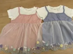 【西松屋】チュール付き重ね着風Tシャツ 2点セット