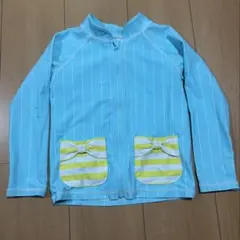 アプレレクール 水色 ストライプ ラッシュガード 120サイズ