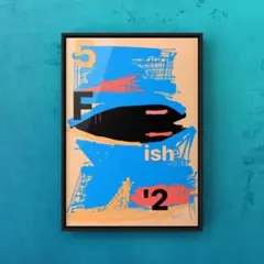★A4フレーム付き★オリジナル アートポスター 5'2FISH サーフボード