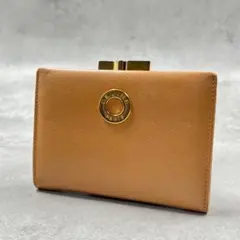 CELINE レザー キャメル サークルロゴ がま口 コインケース 8135