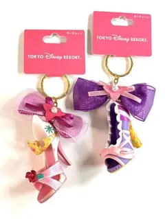 ★タグ付き★TDR＊オーロラ姫&ラプンツェル＊ハイヒールキーホルダー＊2点セット