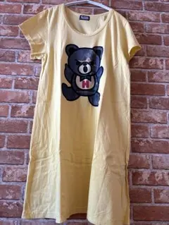 ヒステリックグラマーファックベアヒスベアイエローTシャツワンピース