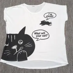 猫 イラスト Tシャツ 半袖　М