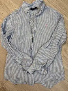 POLO RALPH LAUREN ストライプ リネンシャツ Lのサムネイル