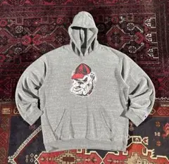 は*長様 champion カレッジロゴ プルオーバー パーカー 霜降りグレー