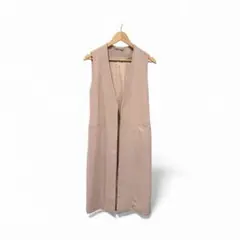 Mila Owen ベージュ ロングベスト ノーカラー