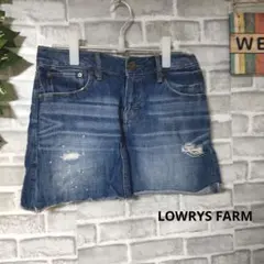 ローリーズファーム ショートデニム ダメージ加工 綿 大人可愛い ショートパンツ