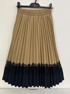 deux fois epice バイカラープリーツスカート