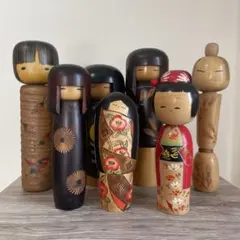 秋田湯沢　小野寺幸楽　作成　こけし(２体） 伝統こけし まとめ売り 鳴子系 小野寺幸楽 他 大型含む コレクション