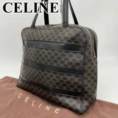 CELINE ハンドバッグ ミニボストン ブラックマカダム柄 ロゴ型押し PVC