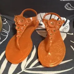 COACH ラバーサンダル フラワーモチーフ オレンジのサムネイル