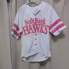 新品　福岡ソフトバンクホークス ユニフォーム レディース　Mサイズ 白 ピンクのサムネイル