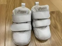 【asics】SUKU2 スクスク　13.0cm　ホワイト×シャンパンゴールド