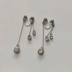 レディース イヤリング シンプル きれいめ 可愛い シルバー 【中古】 結婚式